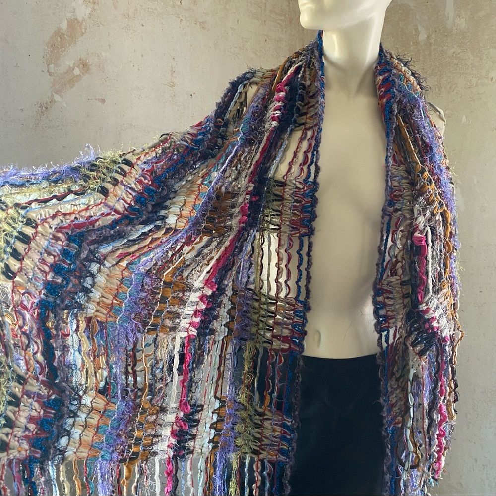 Shawl Scarf Y2K Multi Texture Colorful Anthropologie